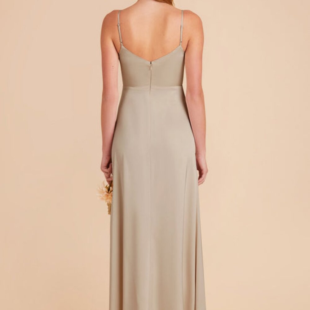 NEW Birdy Grey Catherine Matte Satin Dress in Neutral Champagne (Size Medium) - Picture 2 of 6